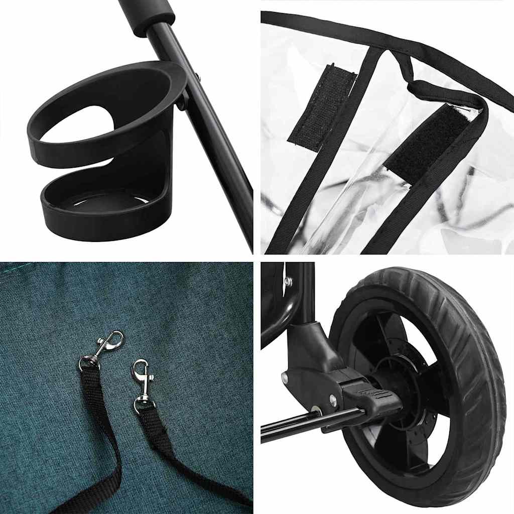 Folding Pet Stroller Green 78 x 54 x 101 cm 600D Oxford fabric