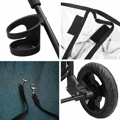 Folding Pet Stroller Green 78 x 54 x 101 cm 600D Oxford fabric