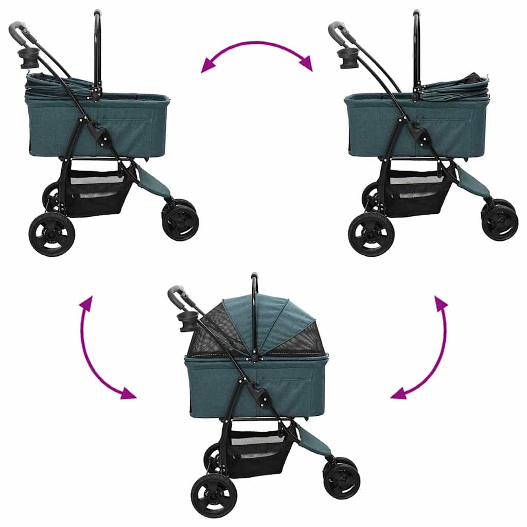 Folding Pet Stroller Green 78 x 54 x 101 cm 600D Oxford fabric