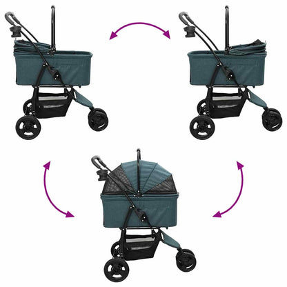 Folding Pet Stroller Green 78 x 54 x 101 cm 600D Oxford fabric