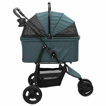 Folding Pet Stroller Green 78 x 54 x 101 cm 600D Oxford fabric