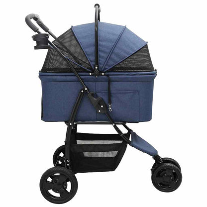 Folding Pet Stroller Blue 78 x 54 x 101 cm 600D Oxford fabric