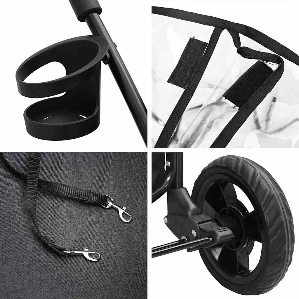 Folding Pet Stroller Black 78 x 54 x 101 cm 600D Oxford fabric