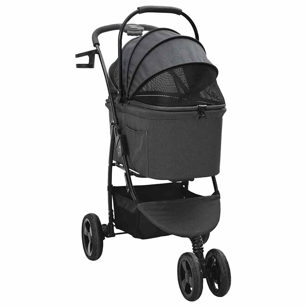 Folding Pet Stroller Black 78 x 54 x 101 cm 600D Oxford fabric