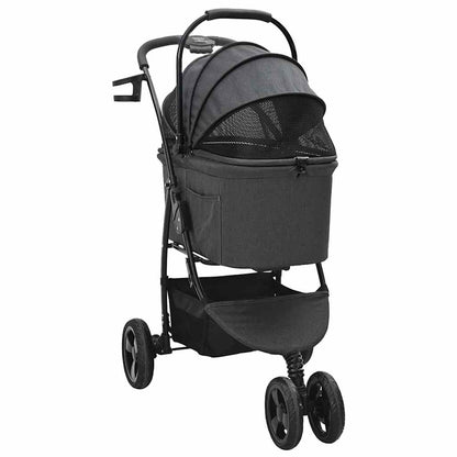 Folding Pet Stroller Black 78 x 54 x 101 cm 600D Oxford fabric