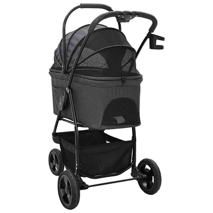 Folding Pet Stroller Black 78 x 54 x 101 cm 600D Oxford fabric
