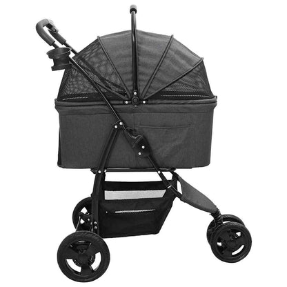 Folding Pet Stroller Black 78 x 54 x 101 cm 600D Oxford fabric
