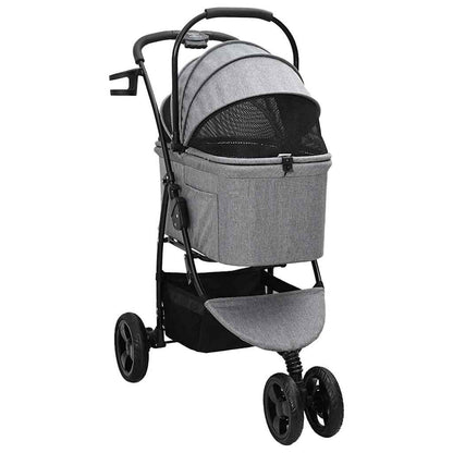 Folding Pet Stroller Grey 78 x 54 x 101 cm 600D Oxford fabric