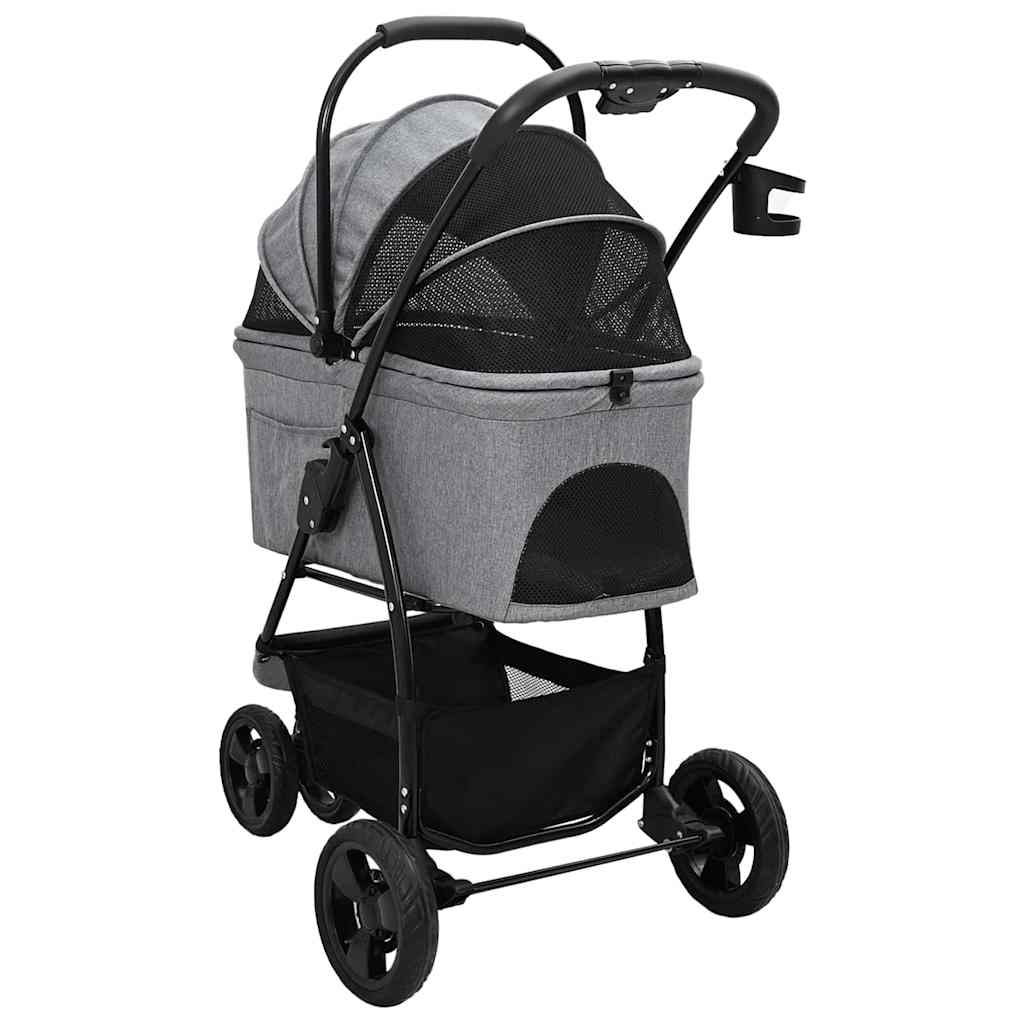 Folding Pet Stroller Grey 78 x 54 x 101 cm 600D Oxford fabric