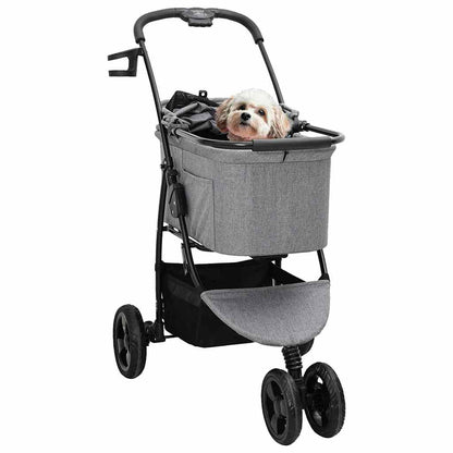 Folding Pet Stroller Grey 78 x 54 x 101 cm 600D Oxford fabric