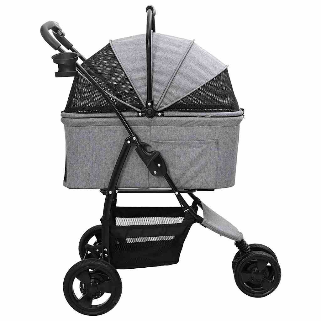 Folding Pet Stroller Grey 78 x 54 x 101 cm 600D Oxford fabric