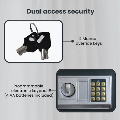 Digital Safe with Lock Dark grey 31 x 20 x 20 cm Steel