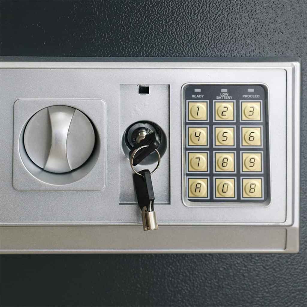 Digital Safe with Lock Dark grey 35 x 25 x 25 cm Steel