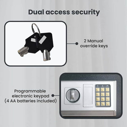 Digital Safe with Lock Dark grey 35 x 25 x 25 cm Steel