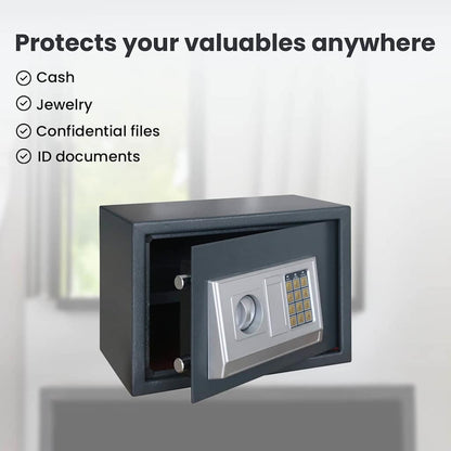 Digital Safe with Lock Dark grey 35 x 25 x 25 cm Steel