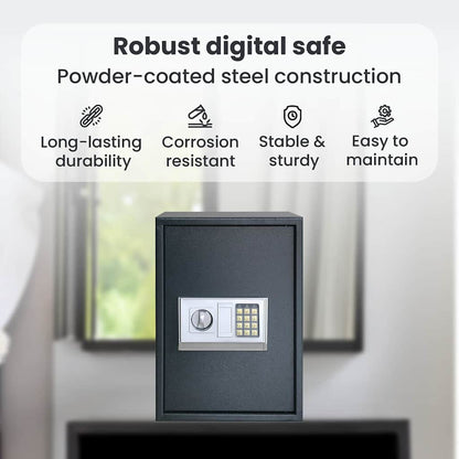 Digital Safe with Lock Dark grey 35 x 31 x 50 cm Steel