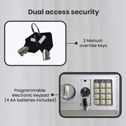 Digital Safe with Lock Dark grey 35 x 31 x 50 cm Steel