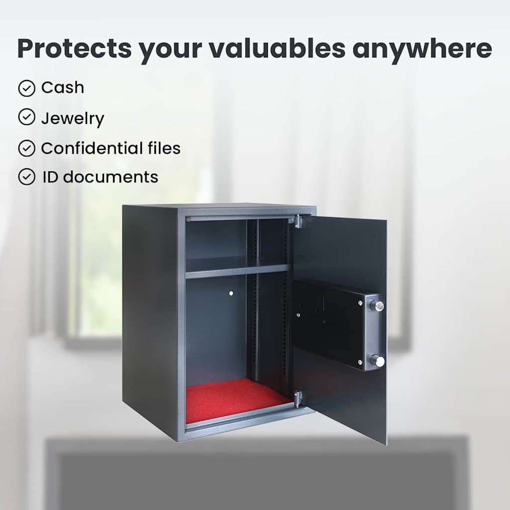 Digital Safe with Lock Dark grey 35 x 31 x 50 cm Steel