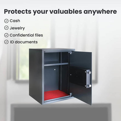 Digital Safe with Lock Dark grey 35 x 31 x 50 cm Steel