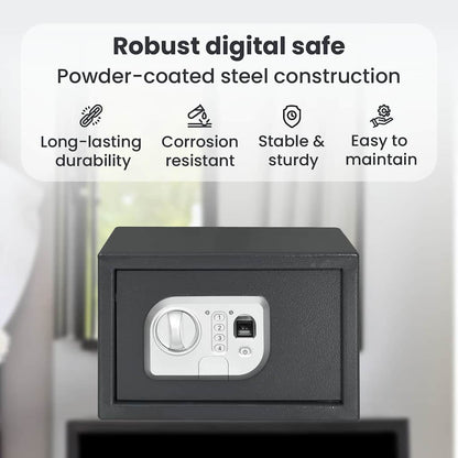 Digital Safe with Lock Dark grey 31 x 20 x 20 cm Steel