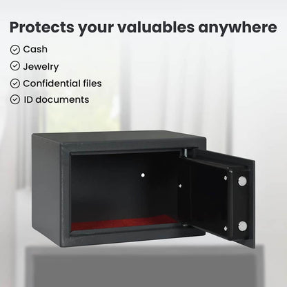 Digital Safe with Lock Dark grey 31 x 20 x 20 cm Steel