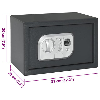 Digital Safe with Lock Dark grey 31 x 20 x 20 cm Steel