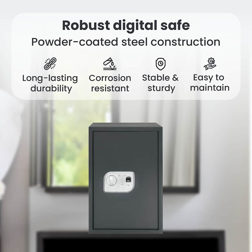 Digital Safe with Lock Dark grey 35 x 31 x 50 cm Steel