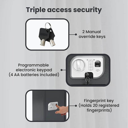 Digital Safe with Lock Dark grey 35 x 31 x 50 cm Steel