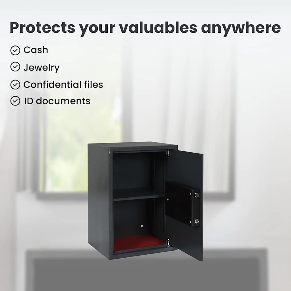 Digital Safe with Lock Dark grey 35 x 31 x 50 cm Steel