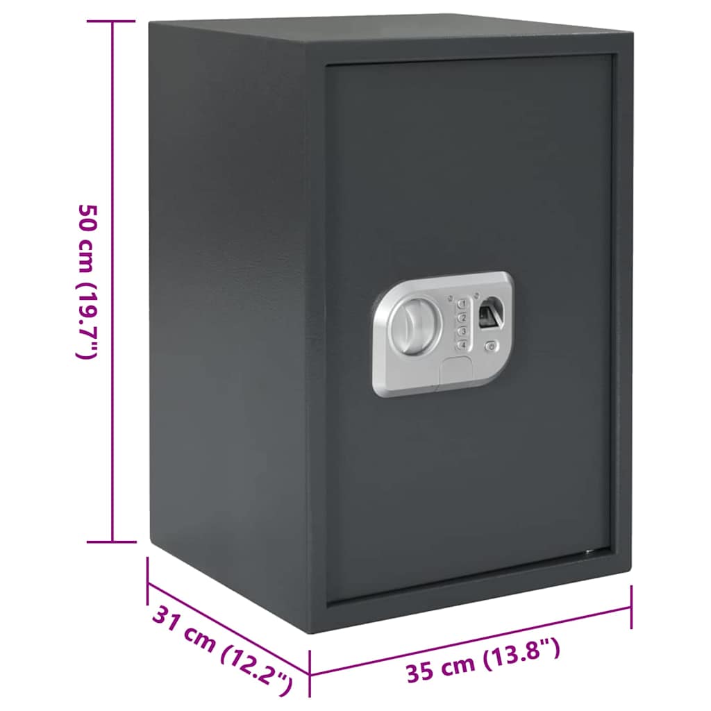 Digital Safe with Lock Dark grey 35 x 31 x 50 cm Steel