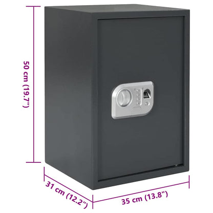 Digital Safe with Lock Dark grey 35 x 31 x 50 cm Steel