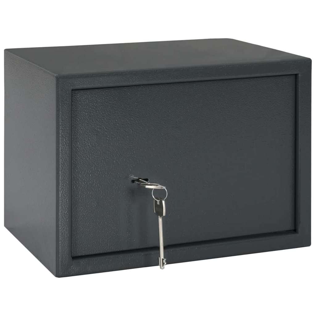 Safe Box with Lock Dark grey 35 x 25 x 25 cm Steel