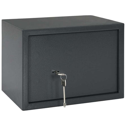 Safe Box with Lock Dark grey 35 x 25 x 25 cm Steel