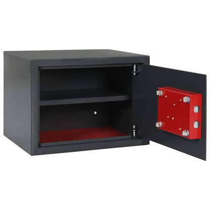 Safe Box with Lock Dark grey 35 x 25 x 25 cm Steel