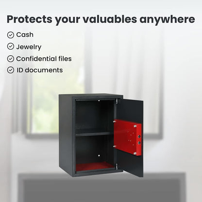 Safe Box with Lock Dark grey 35 x 31 x 50 cm Steel