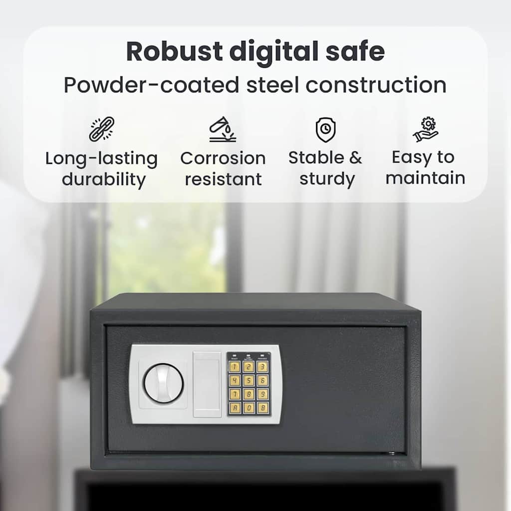 Digital Safe with Lock Dark grey 42 x 37 x 20 cm Steel