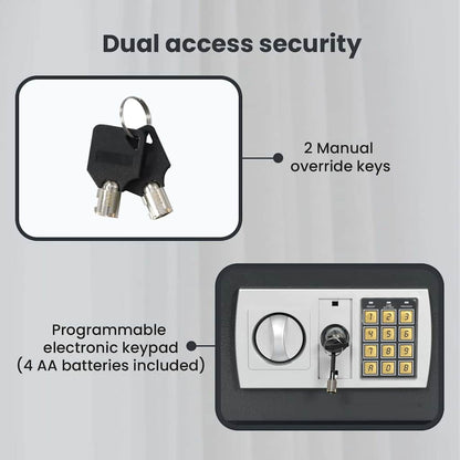 Digital Safe with Lock Dark grey 42 x 37 x 20 cm Steel