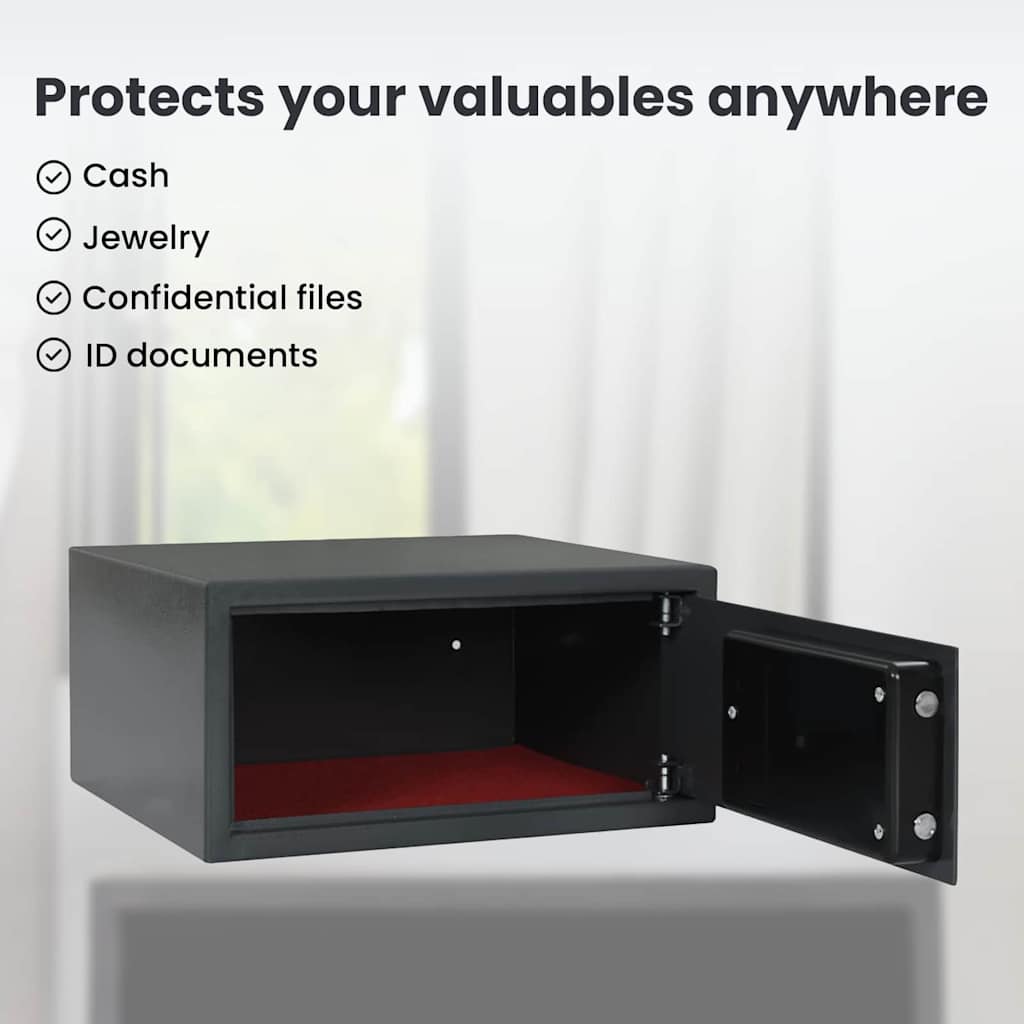 Digital Safe with Lock Dark grey 42 x 37 x 20 cm Steel
