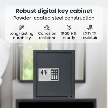 Digital Safe with Lock Dark grey 30 x 10 x 36.5 cm Steel