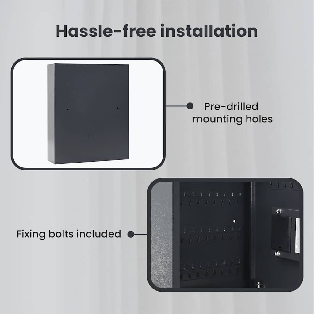 Digital Safe with Lock Dark grey 30 x 10 x 36.5 cm Steel