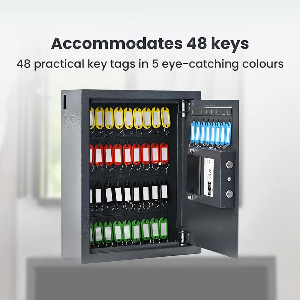 Digital Safe with Lock Dark grey 30 x 10 x 36.5 cm Steel
