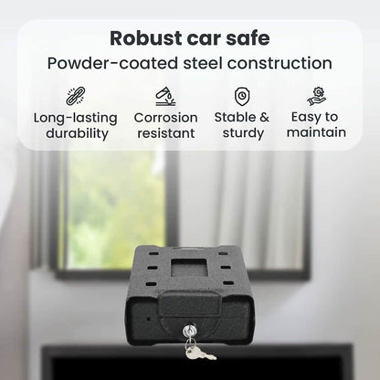 Car Safe with Lock Black 22 x 16 x 7 cm Steel