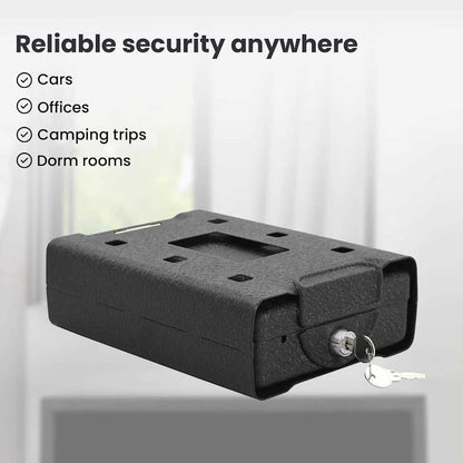 Car Safe with Lock Black 22 x 16 x 7 cm Steel