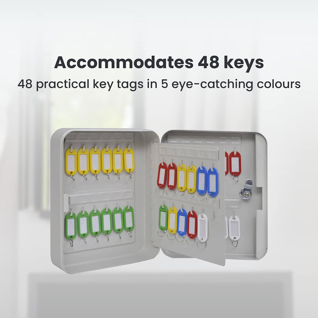 Key Box with Lock Ivory 20 x 7.5 x 25 cm Steel