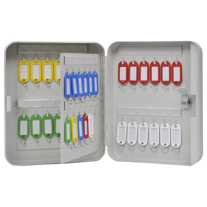 Key Box with Lock Ivory 20 x 7.5 x 25 cm Steel