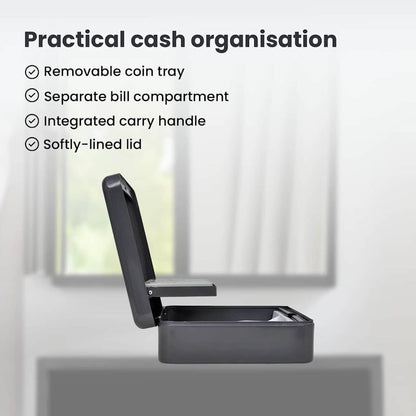 Cash Box with Lock Dark grey 30 x 24 x 9 cm Steel
