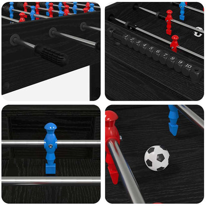 Foosball Table Black Oak 125 x 60.5 x 80 cm Engineered Wood