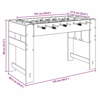 Foosball Table Black Oak 125 x 60.5 x 80 cm Engineered Wood