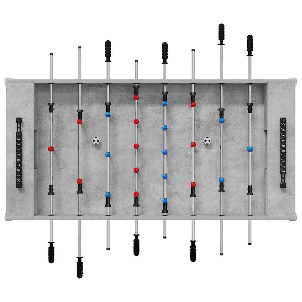Foosball Table Concrete Grey 125 x 60.5 x 80 cm Engineered Wood