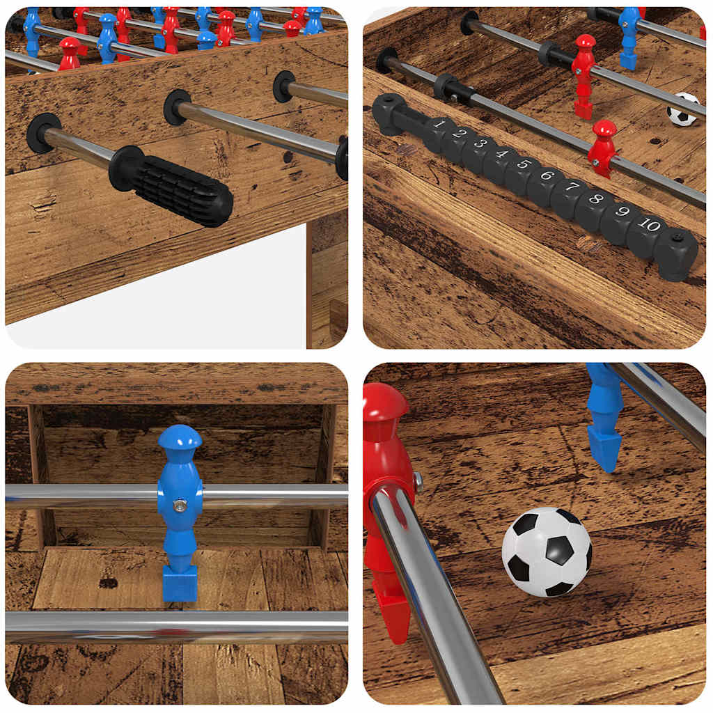 Foosball Table Old Wood 125 x 60.5 x 80 cm Engineered Wood